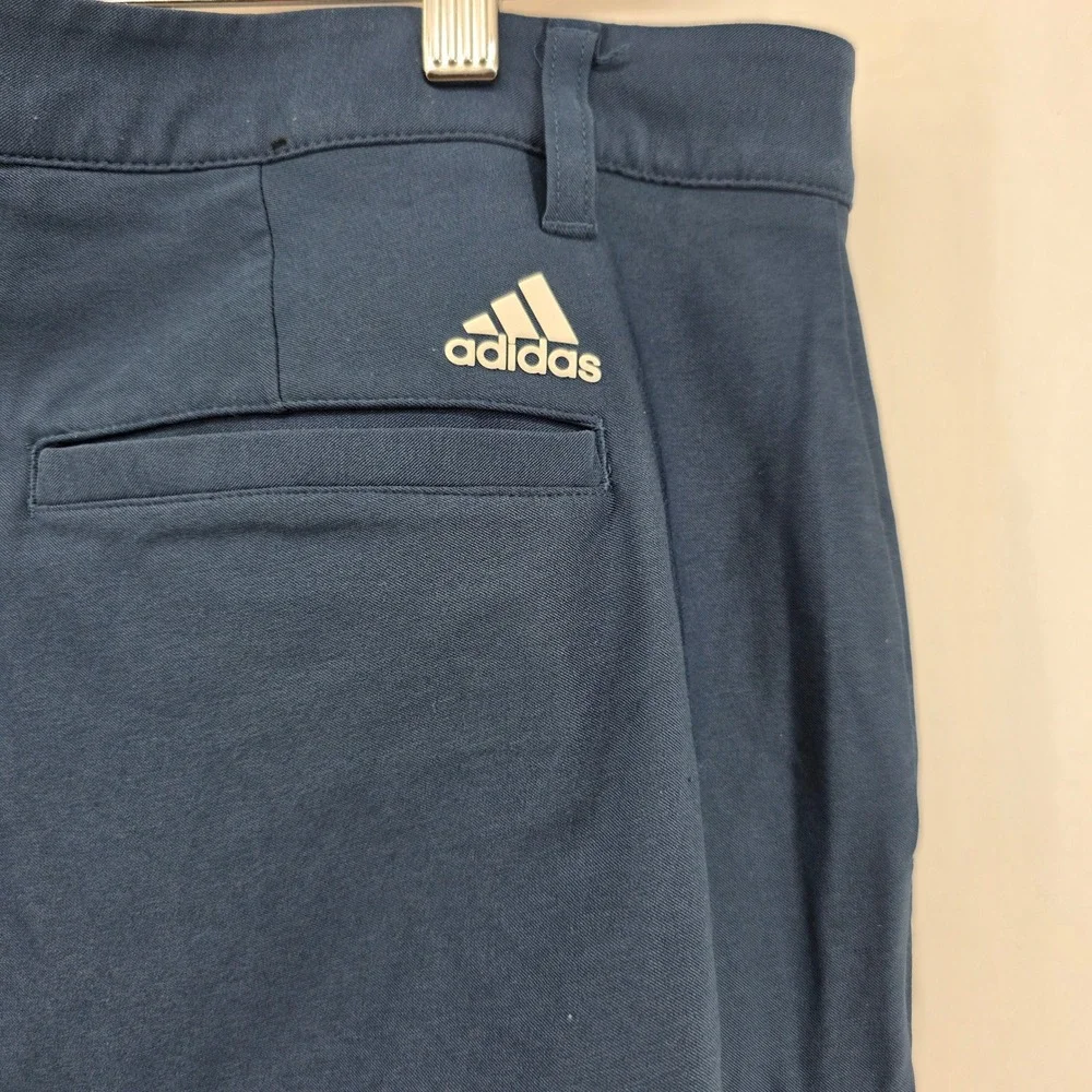 Adidas Golf Pants Mens 38x32 Navy Blue Flat Front Performance Stretch